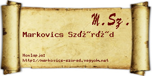 Markovics Szórád névjegykártya
